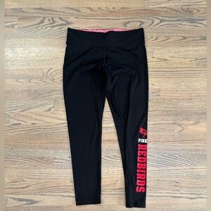 PINK Victoria's Secret Black Leggings with Red Accents Illinois  state red bird